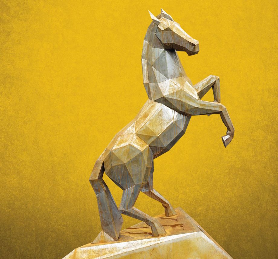 Sculpture d'un cheval cabré en 3 dimensions par Hipe²