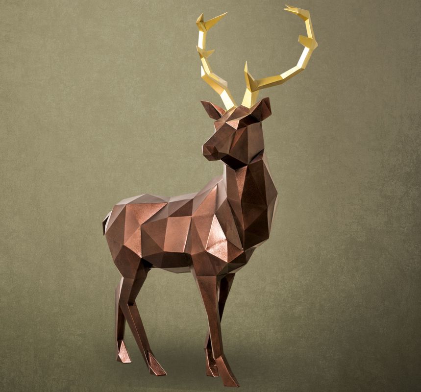 Sculpture d'un cerf en 3 dimensions par Hipe²
