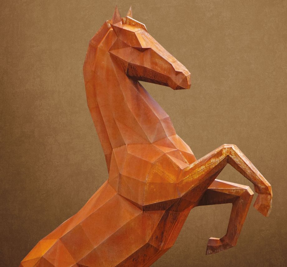 Sculpture d'un cheval cabré en 3 dimensions par Hipe²