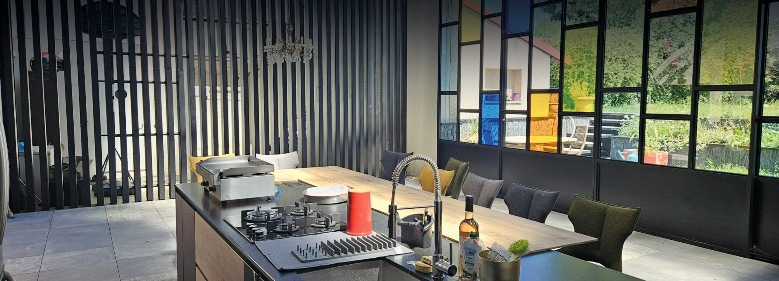 Réalisation d'un verrière type Mondrian par Metalpart
